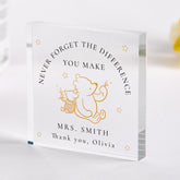 Personalised Teacher Acrylic Plaque Gift – End of Term Nursery Teaching Assistant Gift