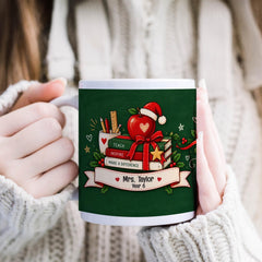 Personalised Teacher Christmas Mug, Xmas Teacher Gift