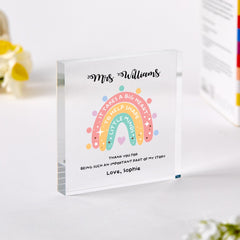 Personalised Teacher Plaque Gift - End of Term Thank You Christmas Teacher’s Day Keepsake for Nursery Primary or Secondary Teacher from Child