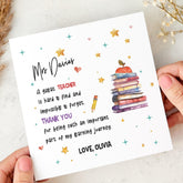 Personalised Teacher Thank You Card A Great Teacher Is Hard to Find End of Term Nursery Reception Primary Gift from Child for Her Him