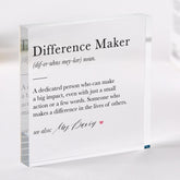 Personalised Teacher Thank You Gift Difference Maker End of Term Gift Acrylic Plaque Custom Name Meaningful Appreciation Keepsake Primary