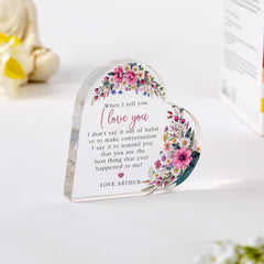 Personalised Thank You Acrylic Heart Plaque, Appreciation Keepsake