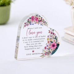 Personalised Thank You Acrylic Heart Plaque, Appreciation Keepsake