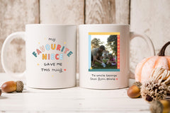 Personalised Uncle Photo Mug – Custom Gift for Uncle or Auntie from Niece Nephew – Cute Birthday, Christmas or Thank You Present