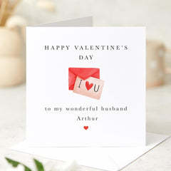 Personalised Valentine's Day Card for Husband I Love You Name Romantic Gift for Spouse Thoughtful Keepsake for Him Hubby First Valentines
