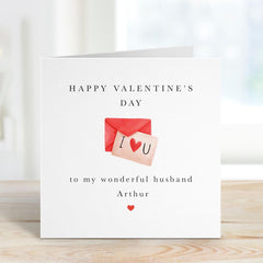 Personalised Valentine's Day Card for Husband I Love You Name Romantic Gift for Spouse Thoughtful Keepsake for Him Hubby First Valentines