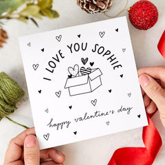 Personalised Valentine's Day Card with Name I Love You Custom Gift Card for Husband Wife Boyfriend Girlfriend Partner Thoughtful Gift Happy