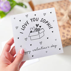 Personalised Valentine's Day Card with Name I Love You Custom Gift Card for Husband Wife Boyfriend Girlfriend Partner Thoughtful Gift Happy