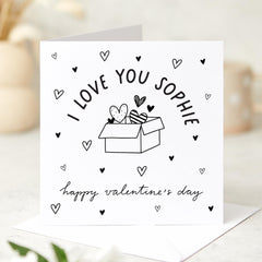 Personalised Valentine's Day Card with Name I Love You Custom Gift Card for Husband Wife Boyfriend Girlfriend Partner Thoughtful Gift Happy