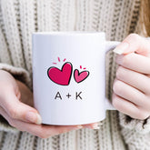 Personalised Valentine’s Day Mug with Initials – Cute Heart Design