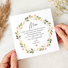 Personalised Wedding Day Card for Mother of the Bride Thank You Mum Card Sentimental Wedding Keepsake Custom Message Card for mother mummy