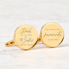 Personalised Wedding Day Cufflinks for Father of the Bride Dad Of All the Walks We've Taken This One Is my Favourite Engraved Gift