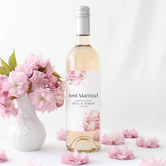 Personalised Wedding Gift Just Married Wine Bottle Sticker Wedding Gift Label for Bride & Groom or Couple Fits Wine or Prosecco Bottles
