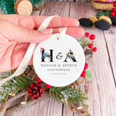 Personalised Wedding Ornament with Initials Names & Date Congratulations on Your Wedding Day Keepsake Newlywed Gift for Couple Newlywed