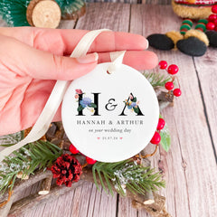 Personalised Wedding Ornament with Initials Names & Date Congratulations on Your Wedding Day Keepsake Newlywed Gift for Couple Newlywed