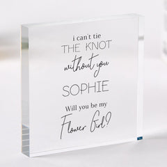 Personalised ˜Will You Be My Flower Girl?' Proposal Gift ANY ROLE Acrylic Plaque Cute Wedding Proposal Keepsake Maid of Honour Bridesmaid