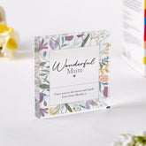 Personalised Wonderful Mum Acrylic Plaque – Gift for Mother’s Day or Birthday