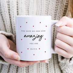 Personalised You Are Amazing Mug with Name– Motivational Valentine’s Day, Birthday Gift