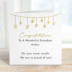Personalised your exam results congratulations card So proud of you for wonderful grandson daughter son granddaughter greeting cards