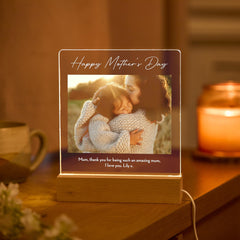 Photo LED Night Light Custom Text Gift for Mum Dad Grandma Wife Nanny Mother's Day Birthday Thank You Father's Day Gift