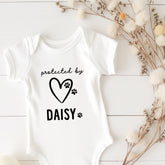 Protected By Pet Baby Bodysuit Sibling Dog or Cat Owner New Baby Gift for Parents Baby Vest Baby Shower Gift