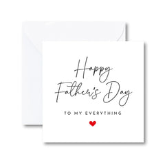 Romantic Father’s Day Card from Wife for Husband To My Everything Keepsake Minimalist Heart Design Special Gift from Mum and Children