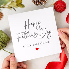 Romantic Father’s Day Card from Wife for Husband To My Everything Keepsake Minimalist Heart Design Special Gift from Mum and Children