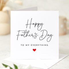 Romantic Father’s Day Card from Wife for Husband To My Everything Keepsake Minimalist Heart Design Special Gift from Mum and Children