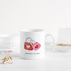 Romantic Mug with Names - Anniversary Valentine’s Day Gift for Couple