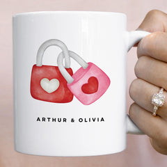Romantic Mug with Names - Anniversary Valentine’s Day Gift for Couple