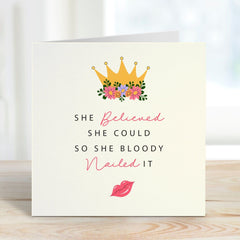 She Believed She Could Card Friendship Gift Card New Job Gift Congratulations Gift Card For Her Inspirational Well Done Strong Women Friend