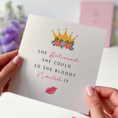 She Believed She Could Card Friendship Gift Card New Job Gift Congratulations Gift Card For Her Inspirational Well Done Strong Women Friend