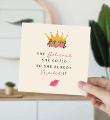 She Believed She Could Card Friendship Gift Card New Job Gift Congratulations Gift Card For Her Inspirational Well Done Strong Women Friend