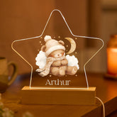 Star LED Night Light Name Bear Gift for Kids Nursery Lamp Baby Room Decor Sleep Aid Birthday Christening