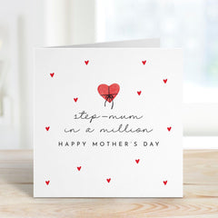 Step - Mum in a Million Card Heartfelt Mother's Day Gift Show Your Love and Appreciation Thoughtful Elegant Keepsake for a Stepmother Step Mum