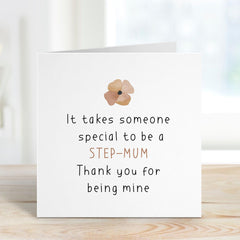 Step Mum Mother's Day Card Thank You Card for Stepmum Thoughtful Greeting Card for Bonus Mum Birthday Card for Step Mother Appreciation Gift