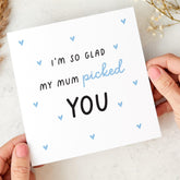Stepdad Card I Am So Glad My Mum Picked You Perfect for Father's Day Birthday or Christmas Thoughtful Bonus Dad Keepsake