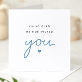 Stepdad Father's Day Card I Am Glad My Mum Picked You Thoughtful Keepsake Card for Bonus Dad or Stepfather from Kids