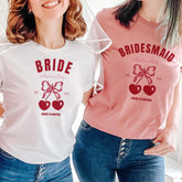 Sweet as a Cherry Bridal Party T-Shirt Bride Bridesmaid Maid of Honour Mother of the Bride or Groom Hen Party Matching Tee Hen Weekend