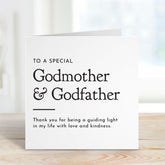 Thank You Card for Godmother and Godfather Minimalist Design Christening Baptism Appreciation Keepsake for Special Godparents