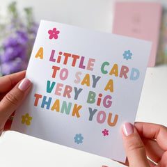 Thank You Card for Teacher Doctor Nurse Friend Boss or Colleague Colourful Bright and Cheerful Appreciation Card for Her or Him