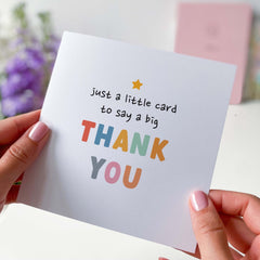 Thank You Card Just A Little Card To Say A Very Big Thank You Gift Card For Teacher Friend Her Him Appreciation Gift Card For Nurse Doctor
