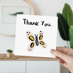 Thank You Card With Cute Little Butterfly Very Big Thank You Gift Card For Friends Her Him Kids Appreciation Thank You Card For Everything