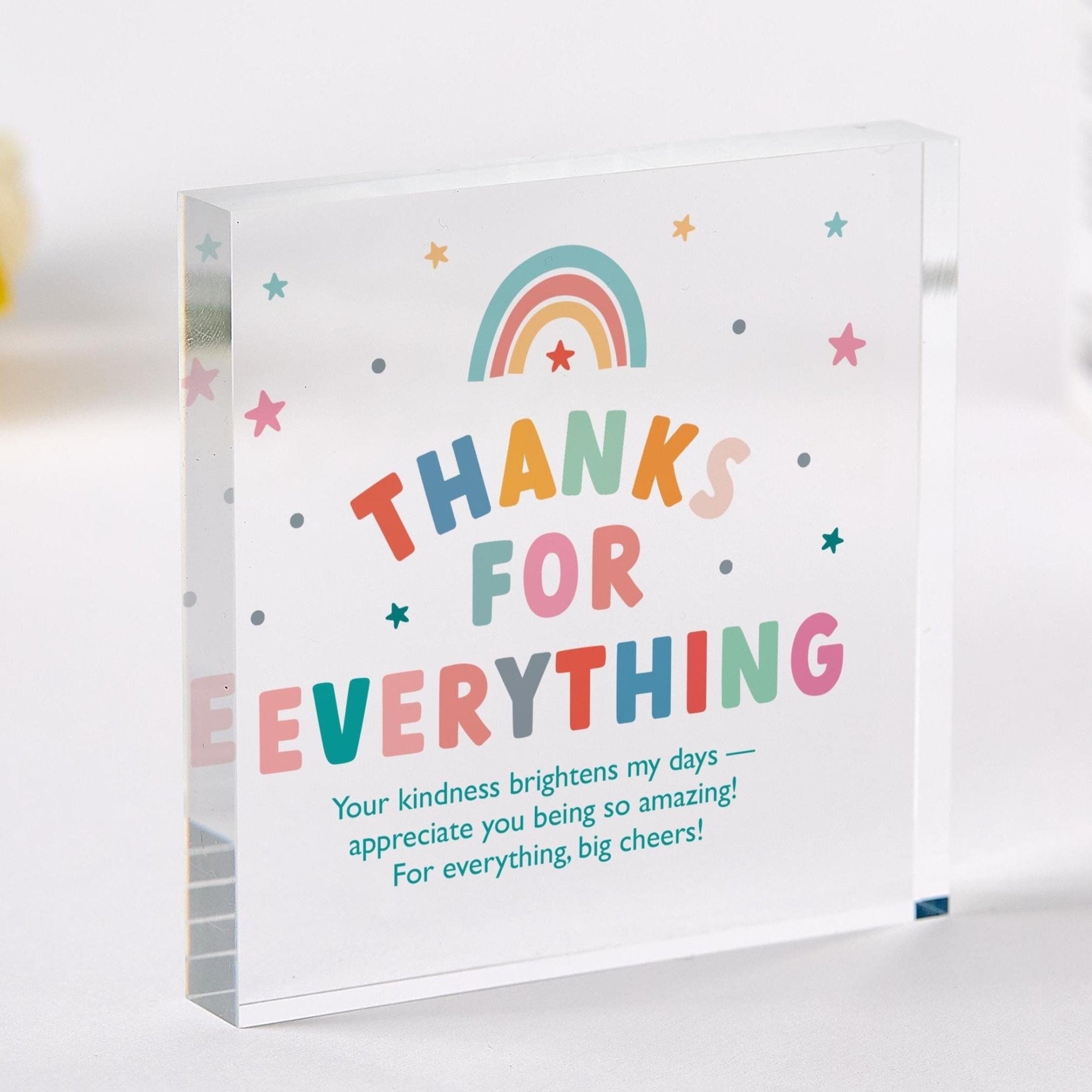 Thank You Gift for Teacher Mentor Friend Mum Nurse Doctor Appreciation Keepsake for End of Year Term Graduation or Retirement Acrylic Plaque