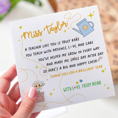 Thank You Teacher Card from Child –Personalised End of Term or Teacher’s Day Gift card for Teacher Appreciation Primary Nursery Reception