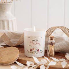 Thank You Teacher Scented Candle With Teacher's And Student Name Free Gift Package Teacher Thank You Gift