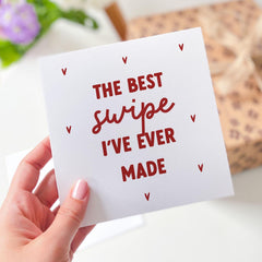 The Best Swipe I've Ever Made Valentine's Day Card Funny Online Dating Card for Him Her Anniversary Birthday Boyfriend Girlfriend Fiancee