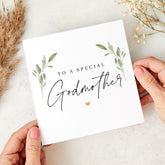 To a Special Godmother Card Elegant God mother Greeting Card Minimalist Floral Design Birthday Christening or Thank You Card for Godmum