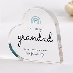 To a Special Grandad Personalised Father's Day Acrylic Plaque Modern Rainbow Gift for Grandad or Grandad to be First Fathers Day Keepsake