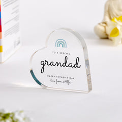 To a Special Grandad Personalised Father's Day Acrylic Plaque Modern Rainbow Gift for Grandad or Grandad to be First Fathers Day Keepsake